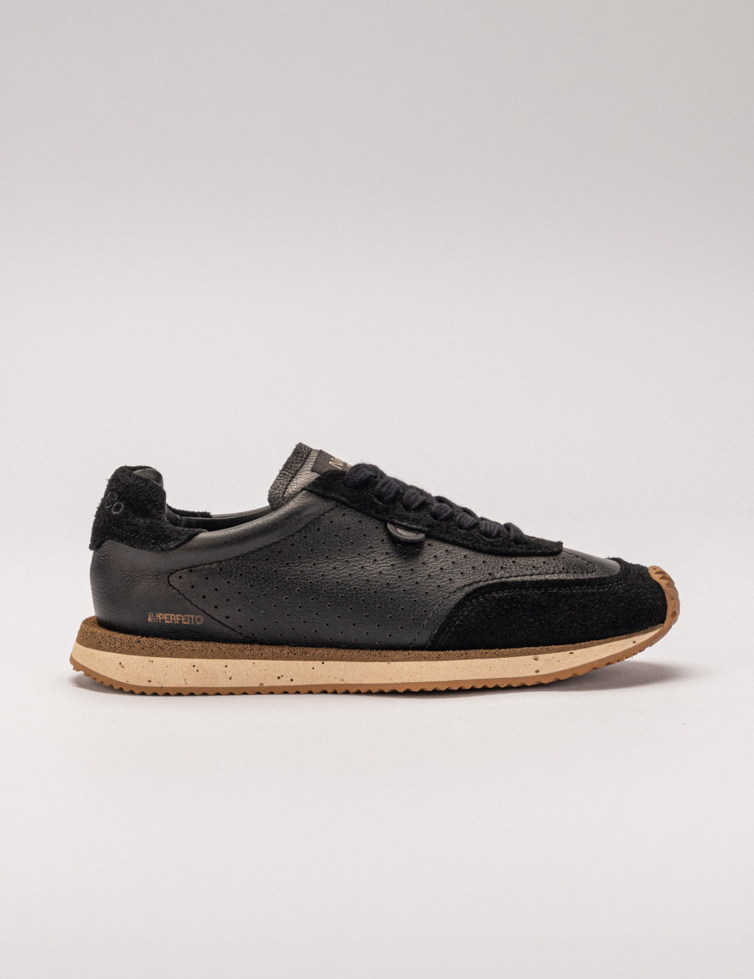Sneaker N.3 Messier Black — couro floater preto ultra macio, feito no Brasil