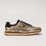 Sneaker N.3 Oro Dorées — couro metalizado com efeito craquelê lixado, feito no Brasil

